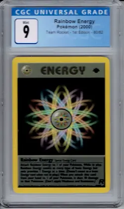 2000 Pokemon Rainbow Energy 1st Edition 80/82 CGC PSA 9 (Team Rocket) - Image 1