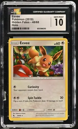 🦊💎 CGC 10 | Eevee Holo #48/68 | Hidden Fates 2019 Pokemon - Image 1