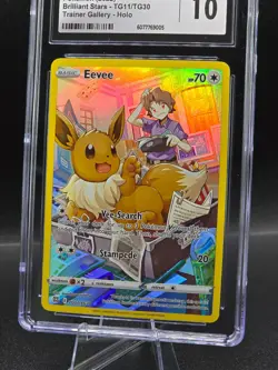 2022 Pokemon Eevee TG11/TG30 Swsh09: Brilliant Stars Trainer Gallery Holo CGC 10 - Image 2