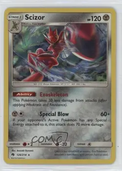 Scizor Holo Pokemon Sun & Moon Lost Thunder #126 - Image 1