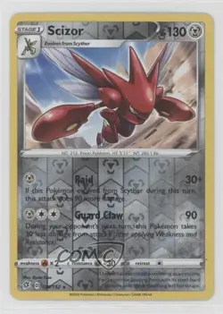 Scizor Reverse Foil Pokemon Sword & Shield Rebel Clash #128 - Image 1