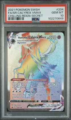 PSA 10 Shadow Rider Calyrex VMAX Secret 204/198 Pokemon Chilling Reign - Image 1