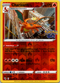 Charizard 010/078 - Pokemon GO - Reverse Holo - NM - Image 1