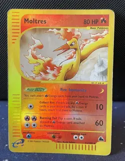 Moltres 21/144 - Pokemon Skyridge Set - Reverse Holo E Reader - DMG - Image 1