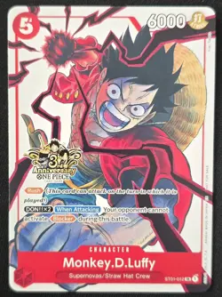 Monkey.D.Luffy - ST01-012 (3rd Anniversary) ST01-012 One Piece Promotion English - Image 1