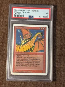 Birds of Paradise (PSA 5) + Shivan Dragon (PSA 3) Revised Edition Mislabeled MTG - Image 2
