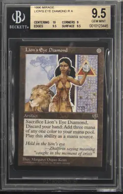 1996 MAGIC: THE GATHERING MIRAGE LION'S EYE DIAMOND BGS 9.5 - Image 1