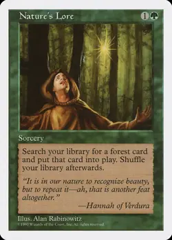 Nature's Lore 316 5ED Sorcery Green Forest Tutor Ramp Shuffle Rabinowitz 1997 - Image 1