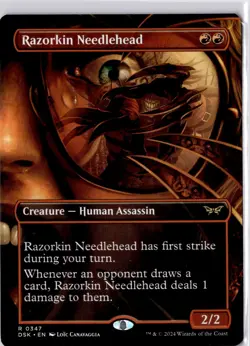 Razorkin Needlehead (Borderless) Duskmourn: House of Horror Regular NM R 0247 - Image 1
