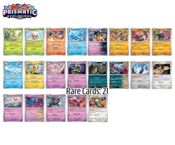 Pokemon Prismatic Evolutions Complete Common, Uncommon & Rare 100 Card Set - Image 2