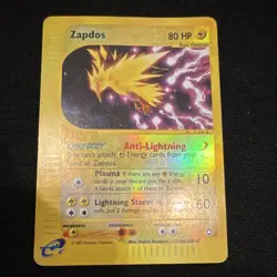 Pokemon Zapdos Aquapolis 044/147 Reverse Holo Rare 80 HP Basic Card TCG 2002 - Image 1
