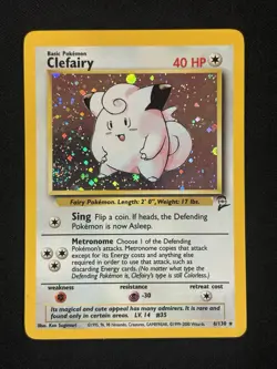 Clefairy 6/130 Holo Rare Base Set 2 Pokemon Card - Image 1