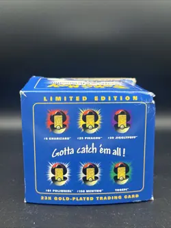 1999 Burger King Pokemon 23K Gold Plated Trading Card in box Poliwhirl - Image 3