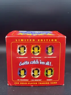 1999 Burger King Pokemon 23K Gold Plated Trading Card in box Poliwhirl - Image 3