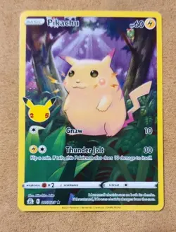 PIKACHU 005/025 Full Art Holo Rare Celebrations 25th Anniversary Pokemon Card NM - Image 1