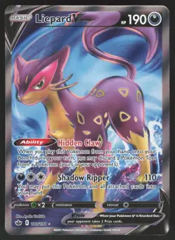 Liepard V 180/198 Ultra Rare Pokemon TCG Chilling Reign NM - Image 1