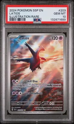 2024 POKEMON SV08 EN LATIOS #203 ILLUSTRATION RARE HOLO PSA 10 - Image 1