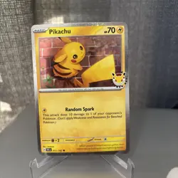 Pikachu 51 /162 2026 Pokemon Day 30 Promo Stamped w/ Coin | Pokemon TCG | NM+/M - Image 1