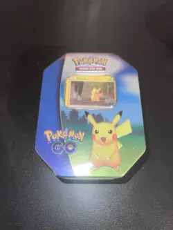 Pokemon GO 2022 Collectible Sealed Tin - PIKACHU (4 Packs, 2 Foils & Stickers). 820650850776 - Image 1
