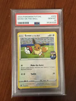 Pokemon Eevee on the Ball 002/005 2020 Futsal Promo PSA 10 - Image 1