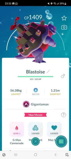 Pokemon Go Shiny Blastoise ( Gigantamax ) - Image 1