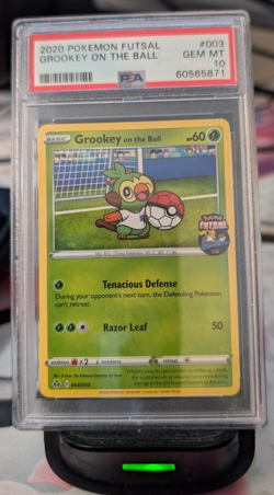 Pokemon PSA 10 Grookey On The Ball #003 2020 Futsal UK Promo - Image 1
