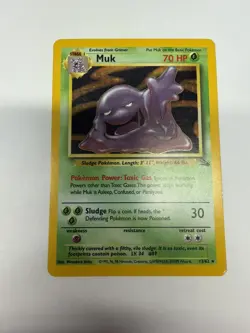 Pokemon Muk 13/62 Fossil Unlimited Holo Rare 70HP Stage 1 Sludge 1999 - Image 1