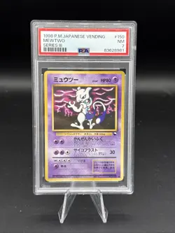 1998 Pokemon Japanese Vending Mewtwo Series III PSA 7 - Image 1