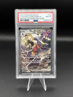 2025 Pokemon DRI EN Destined Rivals #232 Cynthia's Garchomp SIR PSA 8 - Image 1