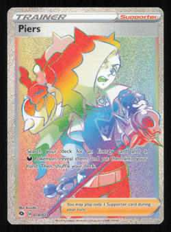 Piers - 078/073 Champion's Path SECRET RARE RAINBOW Pokemon NM/MINT - Image 1