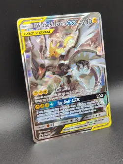 Pikachu & Zekrom (GX SM168 Sm) Promo Holo (Tag Team) Pokemon TCG, NM. - Image 3
