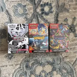 Pokemon Booster Bundle White Flare Shining Sparks Phantasmal Flames 3 Box Engli. - Image 1