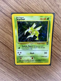 Scyther 17/130 Holo Rare Pokemon TCG Base Set 2 MP - Image 2