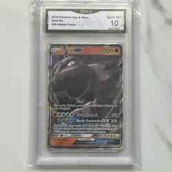 2019 Pokemon S&M Hidden Fates Onix GX #36 GMA Gem Mint 10 - Image 1