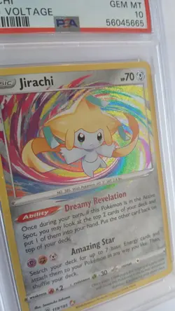 Pokemon Jirachi 119/185 Swsh04: Vivid Voltage Amazing Rare Holo PSA 10 - Image 2