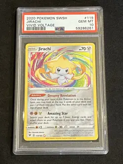 2020 Pokemon SWSH Vivid Voltage Jirachi #119/185 PSA 10 - Image 1
