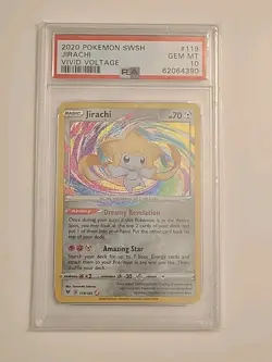 2021 Pokemon Vivid Voltage 119/185 Jirachi Amazing Rare Holo (PSA 10) - Image 1