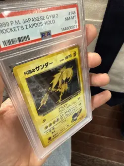 1999 Pokemon Japanese Gym 2 #145 Rockets Zapdos Holo PSA 8 NM - Image 3
