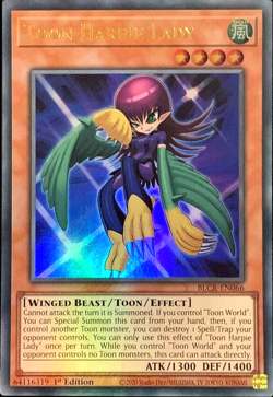 Yugioh Toon Harpie Lady BLCR-EN066 Ultra Rare 1st Ed NM - Image 1