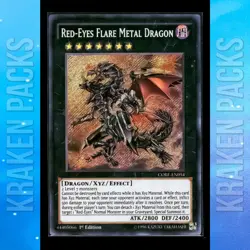 YUGIOH Red-Eyes Flare Metal Dragon CORE-EN054 Secret Rare 1ST ED NM PACK FRESH - Image 1