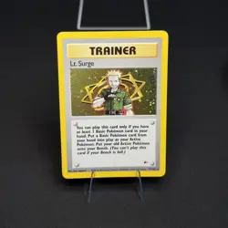 LP LT Surge 17/132 Holo Gym Heroes Unlimited Pokemon Trading Card WOTC Vintage - Image 1