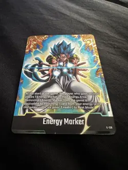 DBS Fusion World 2nd Anniversary Energy Marker Foil Card E-128 SSB Gogeta 🔥 - Image 1