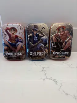 One Piece Card Game Vol.2 Mini Tin Set (3 Artwork Tins) - Brand New / Sealed - Image 1