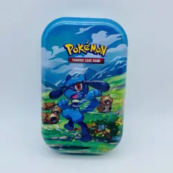 NEW Pokemon Lucario Mini Tin 2022 2 TCG Booster Packs Coin & Art Card - Image 1