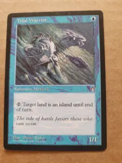 Magic MTG Tidal Warrior (47) Stronghold Merfolk LP Bulk Discount Blue Common - Image 1