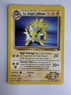 Pokemon TCG Lt. Surge's Jolteon Gym Challenge 28/132 WOTC Condition LP - Image 2