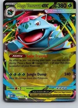 Mega Venusaur ex 3/108 Mega Evolution Pokemon NM - Image 1