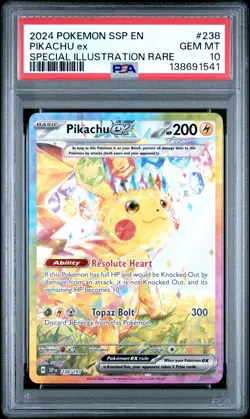 2024 POKEMON SSP EN-SURGING SPARKS SPECIAL ILLUSTRATION RARE PIKACHU EX PSA 10 - Image 1