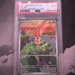 2025 POKEMON SVP EN-SV BLACK STAR PROMO 208 VICTINI UNOVA ILLUSTRATION PSA 9 - Image 1