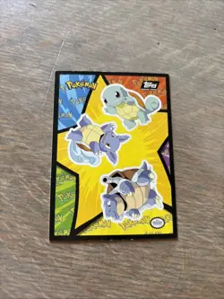 TOPPS MOVIE 1999 POKEMON BLASTOISE SQUIRTLE WARTORTLE RARE MINT TRIO STICKER NNO - Image 1